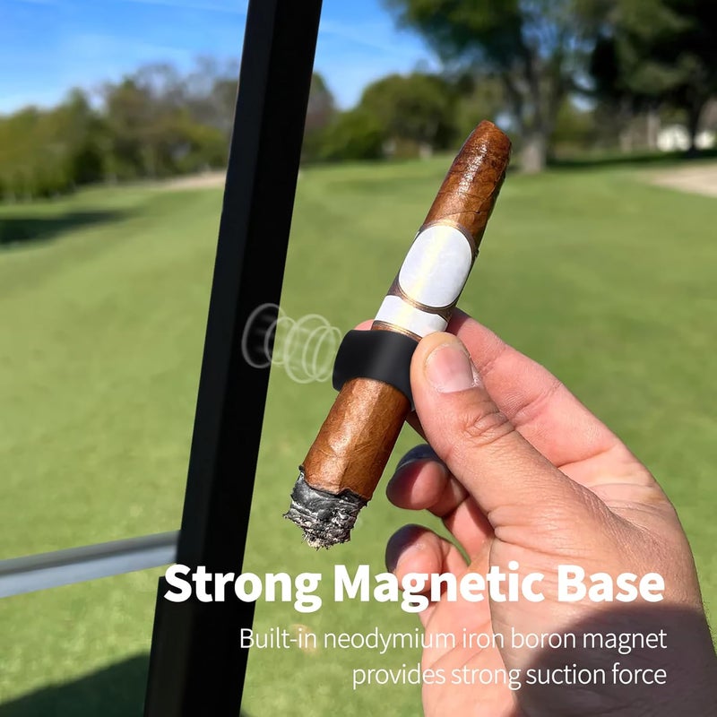 ROWFEN Cigar Holder - Cigar Holder for Golf Cart - Cigar Stand Made with Premium Silicone and Magnetic Design Simple and Stylish, Cigar Accessories Engineered for The Professional Golfer (Black) - Image 3